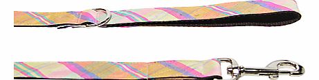 Purplebone Check Dog Lead, Yellow / Pink