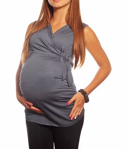Purpless Maternity Maternity V Neck Top 5104 Variety of Colours (12, Graphite)