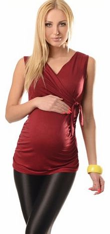 Purpless Maternity New Maternity V Neck Top Size 8 10 12 14 16 18 5104 Variety of Colours (12, Burgundy)