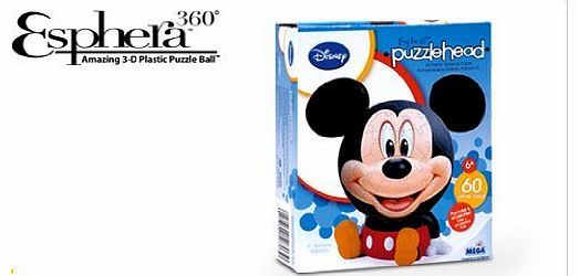 Puzzle Disney Mickey Mouse Head Esphera 3-D 60-Piece Plastic Puzzle