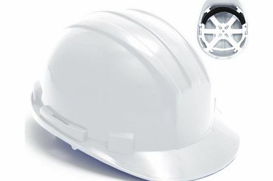 PWS 6 Point PWS Hard Hat Safety Helmet Adjustable Sweat Foam Band Available In a Range Of Colours (White)