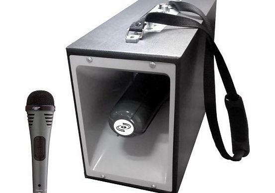 Pyle Mic and Speaker Package - PAMP75 150 Watts Portable Amplifier Loudspeaker PA System Microphone Included - PDMIK2 Professional Moving Coil Dynamic Handheld Microphone for Ball Games, Performances,