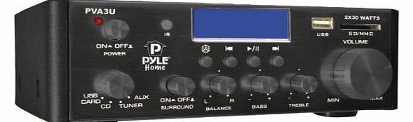 PYLE Home PVA3U 60W Hi-Fi Mini Amplifier USB/SD Card Player