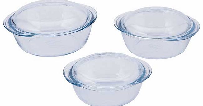 Pyrex 3 Piece Clear Casserole Set