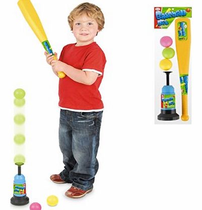 qasco Kids Childrens Plastic Baseball Bat With Ball Launcher Ideal For Indoor Outdoor Garden Picnic Games Ideal Gift For Little Ones