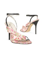 Provencal Printed Satin and Leather Sandal Shoes