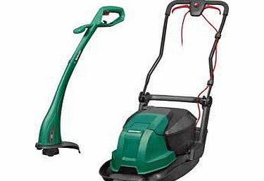 Electric Hover Lawnmower 1450W and Corded Trimmer