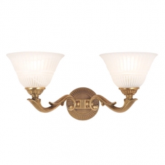 Chelsea Antique Brass Wall Light with Shades