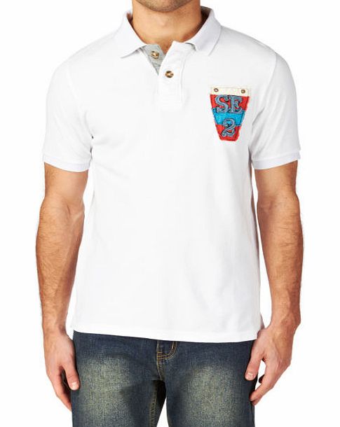 Quba Mens Quba Lomond Flag Polo Shirt - White