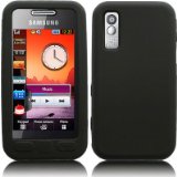 SAMSUNG TOCCO LITE S5230 SILICON SKIN CASE COVER- BLACK AND SCREEN PROTECTOR PART OF THE QUBITS ACCESSORIES RANGE