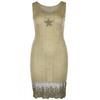 Que Sadira Knit Dress with Lace Hem In Olive