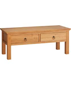 QUEBEC Coffee Table with 2 Drawers- Oak