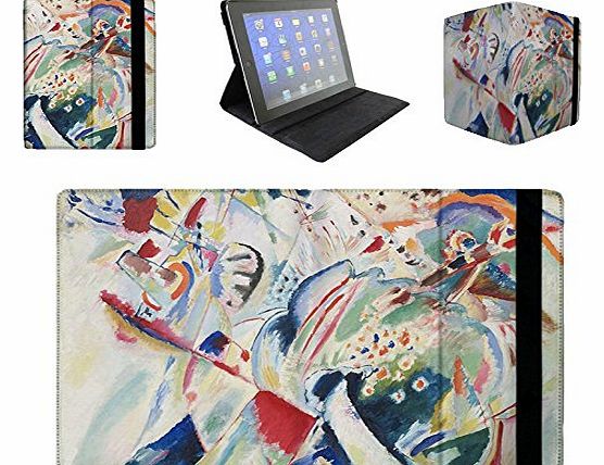 Queen of Cases Kandinsky Abstract Art Painting Tablet Folio Case for iPad, Kindle, Samsung Galaxy Tab, 