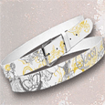 Queen White With Full Print Canvas Belt