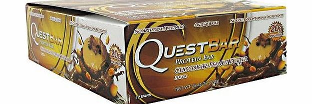 Quest Nutrition Chocolate Peanut Butter Protein Bars - Pack of 12 Protein Bars