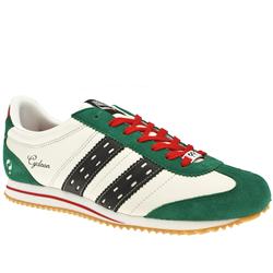 Male Cycloon Men Leather Upper Fashion Trainers in White and Green