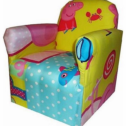 PEPPA PIG CHILDRENS BRANDED CARTOON CHARACTER ARMCHAIR CHAIR BEDROOM PLAYROOM KIDS SEAT