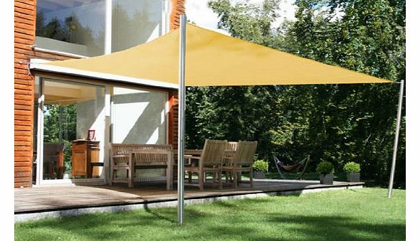 Quictent 4m x 3m Rectangle Sail Shade Sun Canopy Patio Garden Shade Awning   Free Ropes (Sand)