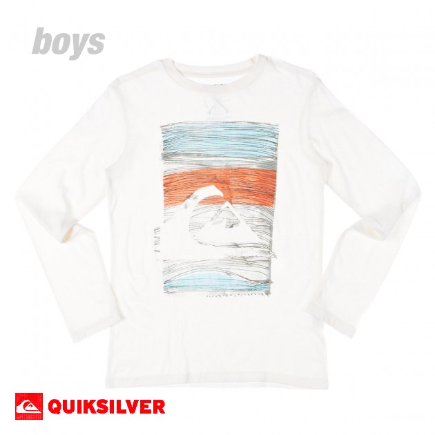 Boys Quiksilver Strata T-Shirt - Vintage White