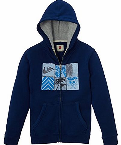 Quiksilver Boys ZIP Youth A11 Long Sleeve Hoodie, Estate Blue, 12 Years