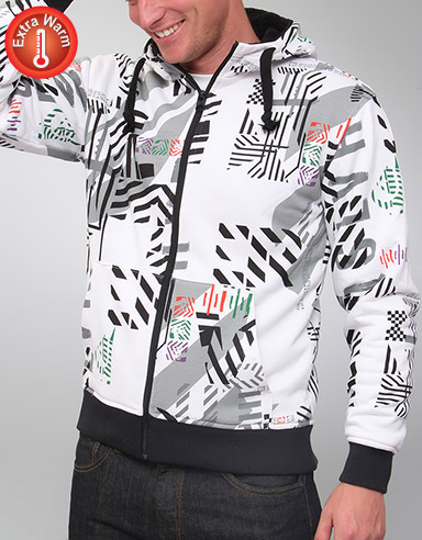 Quiksilver Dazzle Sherpa lined zip hoody - White