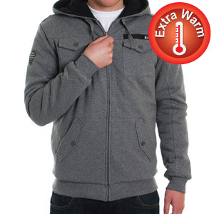 Quiksilver Fresher Quilt lined hoody - Med Grey
