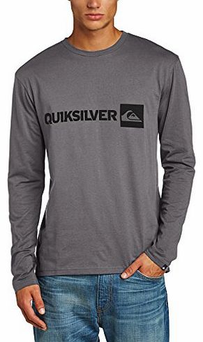 Quiksilver Mens Logo Bright B3 Crew Neck Long Sleeve Top, Grey (Metal), Medium