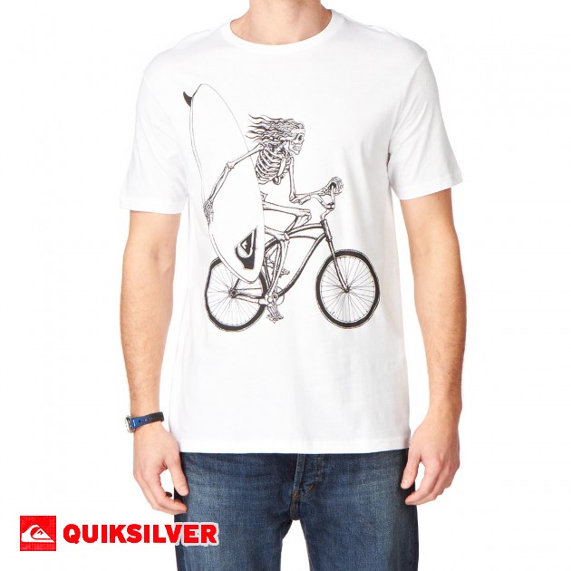 Quiksilver Mens Quiksilver Bike Bones T-Shirt - White