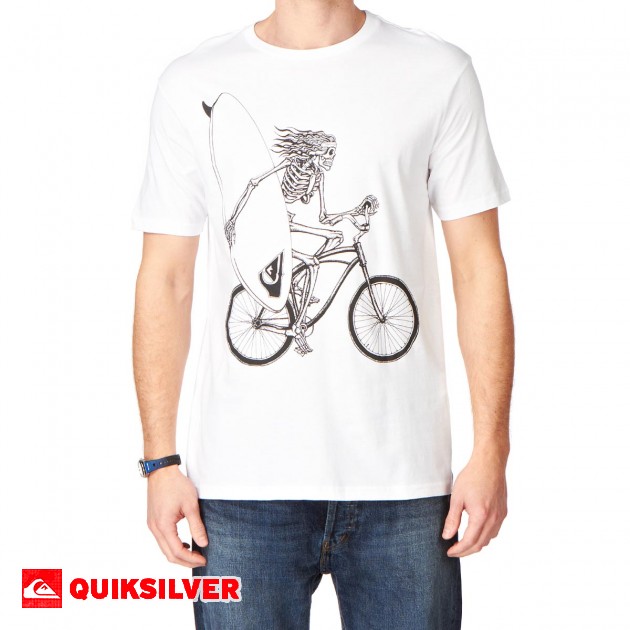 Quiksilver Mens Quiksilver Bike Bones T-Shirt - White