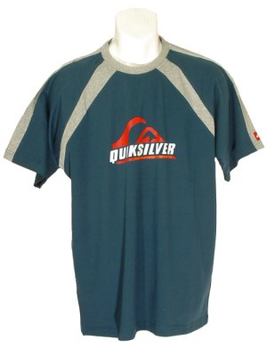 Quiksilver Panel Contrast T/Shirt Turquoise Green