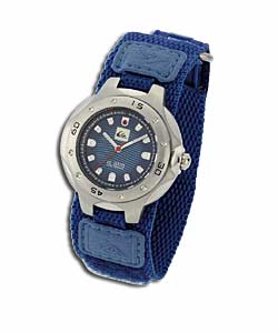 Youths Blue Pattern Fast Strap Watch