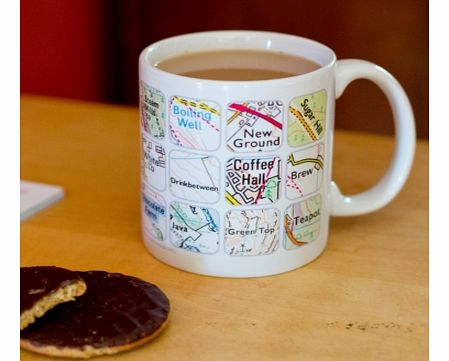 Quirky Ordnance Survey Style Tile Mug 4143P
