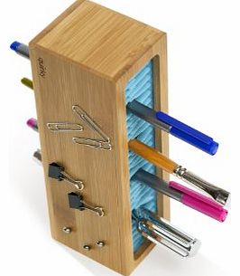 Quirky Pen Zen Bamboo Desk Organiser - Blue