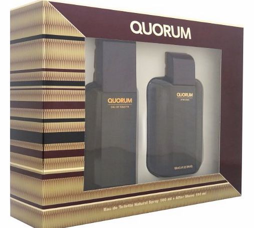 Puig Quorum Giftset Contains EDT Spray 100 ml and Aftershave 100 ml