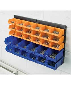 rac 30 Piece Wall Mounted Parts Storage Bins