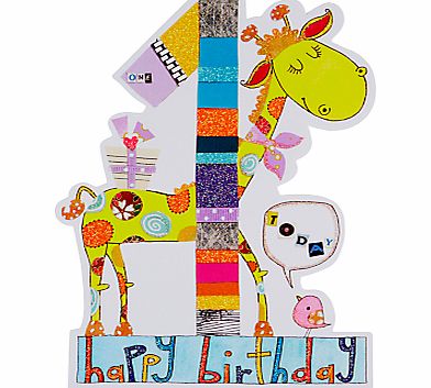 Rachel Ellen Birthday Card, Age 1 Giraffe