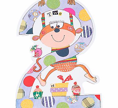 Birthday Card, Age 2 Monkey