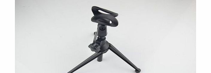 Racksoy Professional Miniature Adjustable Tripod Fold Flexible Desk Microphone Stand Holder with Mic Clamp