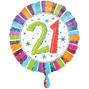 Radiant 21st Birthday Foil Balloon 18`