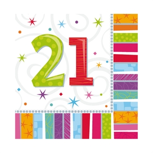 Radiant 21st Birthday Napkins