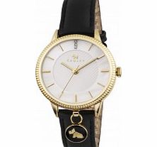 Radley Ladies Black Leather Strap Dog Charm Watch