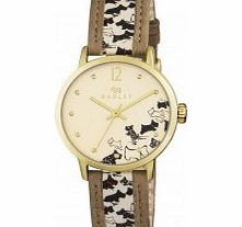 Radley Ladies Doodle Dog Print Cream Strap Watch
