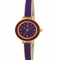 Radley Ladies Purple Enamel Half Bangle Watch
