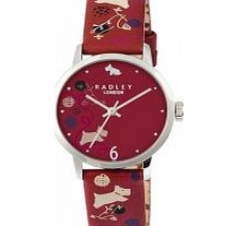 Radley Ladies Red Spottie Dog Print Strap Watch