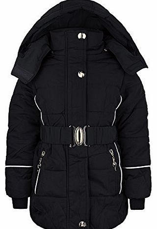 RageIT Girls Fur Lined Jacket CLH-16 in Black 5-6 Years