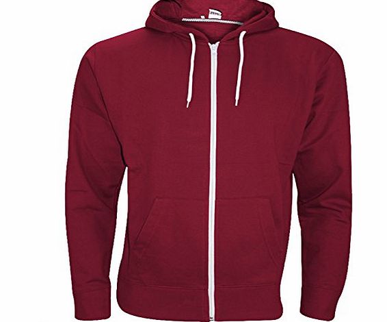 Raiken Apparel Flex Fleece Full Zip Hoody Hooded Top Mens Size M - Burgundy