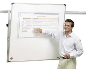 Rail projection screen