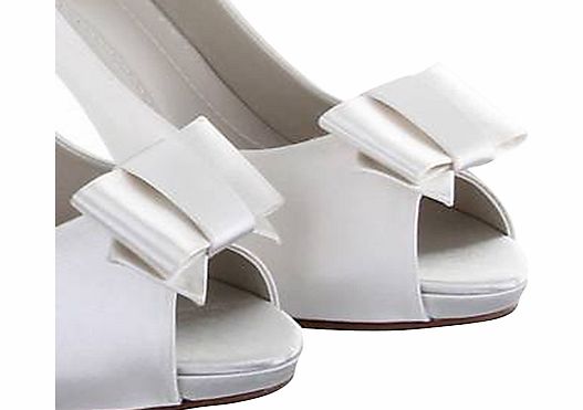 Rainbow Club Zavior Satin Shoe Bows, Ivory