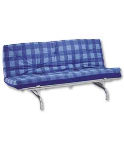 RAINBOW V Leg Futon and Blue Check Mattress