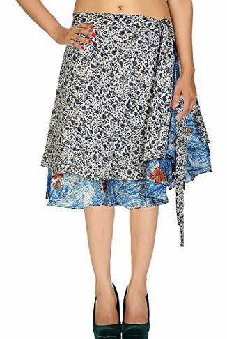 Rajrang Indian Designer Skirt Printed Wrap Around Short women Skirt